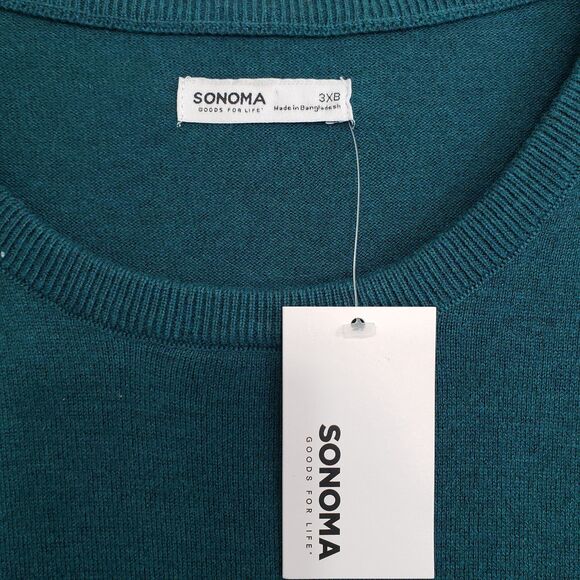 NEW Sonoma Men's Teal Crewneck Sweater, Size 3X - Picture 3 of 9